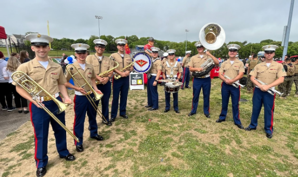 Being in the Band: The Second Marine Aircraft Wing Band Plays for Hauppauge High School