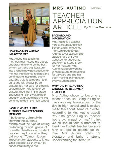 Teacher Appreciation: Mrs. Autino
